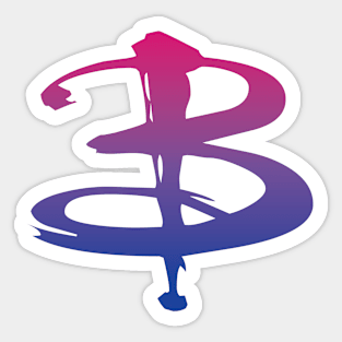 B Logo Bisexual Pride Sticker